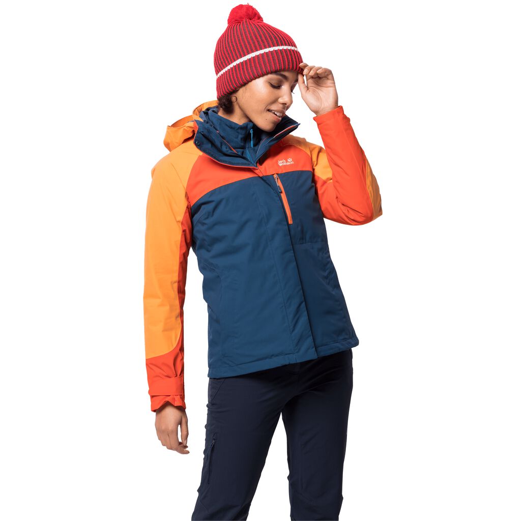 Jack Wolfskin WHITNEY PEAK Női 3 In 1 Kabát Sötét Sötétkék - PUCNZF-516